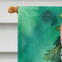 Egyptian Mau Cat By the Christmas Tree House Flag