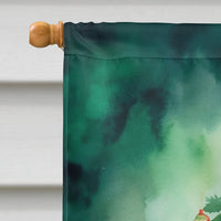 La Perm Cat By the Christmas Tree House Flag