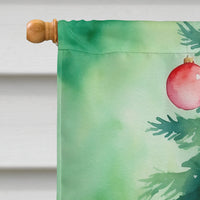 Li Hua Cat By the Christmas Tree House Flag