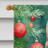 Malayan Cat By the Christmas Tree House Flag