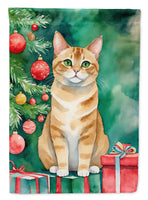 Malayan Cat By the Christmas Tree House Flag