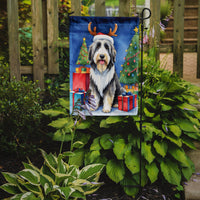 Bearded Collie Christmas Reindeer Garden Flag