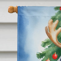 Bluetick Coonhound Christmas Reindeer House Flag