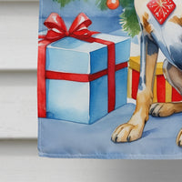 Bluetick Coonhound Christmas Reindeer House Flag