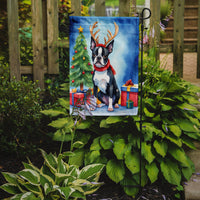 Boston Terrier Christmas Reindeer Garden Flag