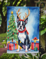 Boston Terrier Christmas Reindeer Garden Flag