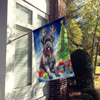 Bouvier des Flandres Christmas Reindeer House Flag