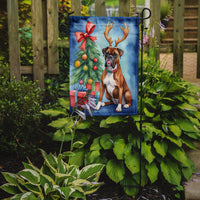Boxer Christmas Reindeer Garden Flag