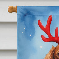 Brittany Spaniel Christmas Reindeer House Flag