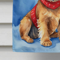Brussels Griffon Christmas Reindeer House Flag