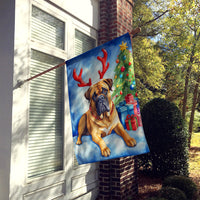 Bullmastiff Christmas Reindeer House Flag