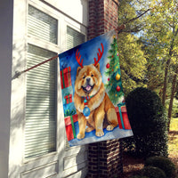 Chow Chow Christmas Reindeer House Flag