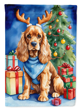 Cocker Spaniel Christmas Reindeer Garden Flag