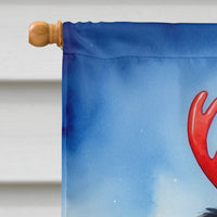 Collie Christmas Reindeer House Flag