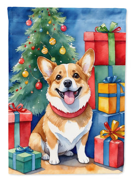 Corgi Christmas Reindeer House Flag