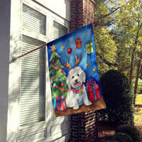 Coton de Tulear Christmas Reindeer House Flag