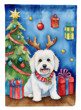 Coton de Tulear Christmas Reindeer House Flag