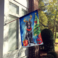 Curly-Coated Retriever Christmas Reindeer House Flag