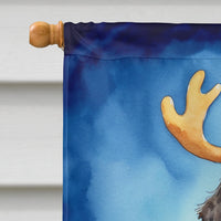 Curly-Coated Retriever Christmas Reindeer House Flag