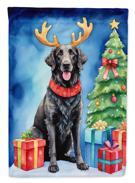 Curly-Coated Retriever Christmas Reindeer House Flag