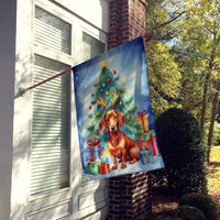 Dachshund Christmas Reindeer House Flag
