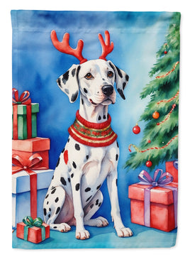 Dalmatian Christmas Reindeer House Flag