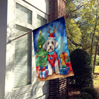 Dandie Dinmont Terrier Christmas Reindeer House Flag