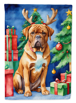 Dogue de Bordeaux Christmas Reindeer House Flag