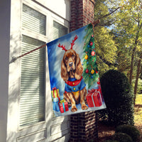 English Cocker Spaniel Christmas Reindeer House Flag