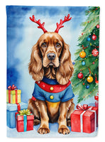 English Cocker Spaniel Christmas Reindeer House Flag