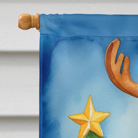 English Foxhound Christmas Reindeer House Flag