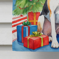 English Foxhound Christmas Reindeer House Flag