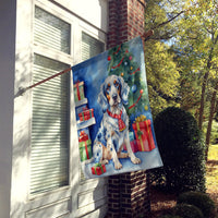 English Setter Christmas Reindeer House Flag