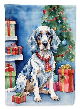English Setter Christmas Reindeer House Flag