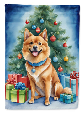 Finnish Spitz Christmas Reindeer House Flag