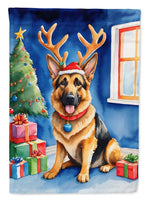 German Shepherd Christmas Reindeer House Flag