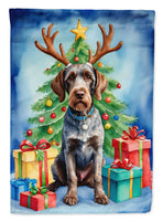 German Wirehaired Pointer Christmas Reindeer House Flag