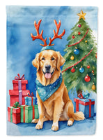 Golden Retriever Christmas Reindeer House Flag