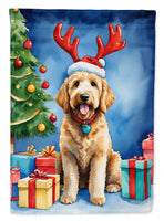 Goldendoodle Christmas Reindeer House Flag