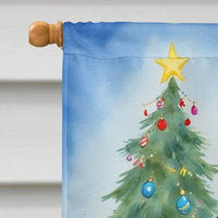 Black Great Dane Christmas Reindeer House Flag