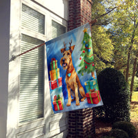 Irish Terrier Christmas Reindeer House Flag