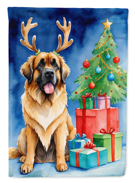 Leonberger Christmas Reindeer House Flag
