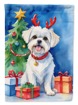 Maltese Christmas Reindeer House Flag