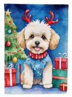 Maltipoo Christmas Reindeer House Flag