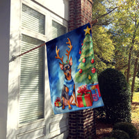 Miniature Pinscher Christmas Reindeer House Flag