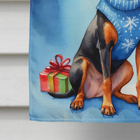 Miniature Pinscher Christmas Reindeer House Flag