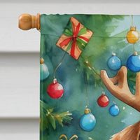 Norfolk Terrier Christmas Reindeer House Flag