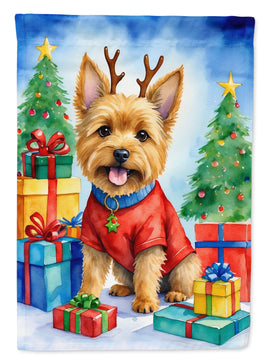 Norwich Terrier Christmas Reindeer House Flag
