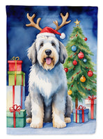 Old English Sheepdog Christmas Reindeer House Flag