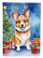 Corgi Christmas Reindeer House Flag